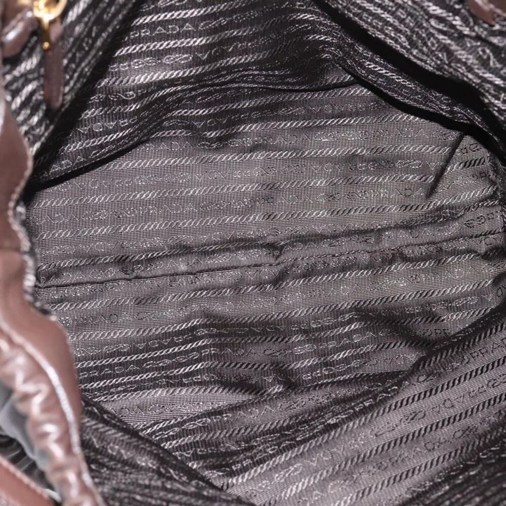 Prada Gaufre Nappa Leather Brown Leather Tote Bag Bag - Picture 5 of 16